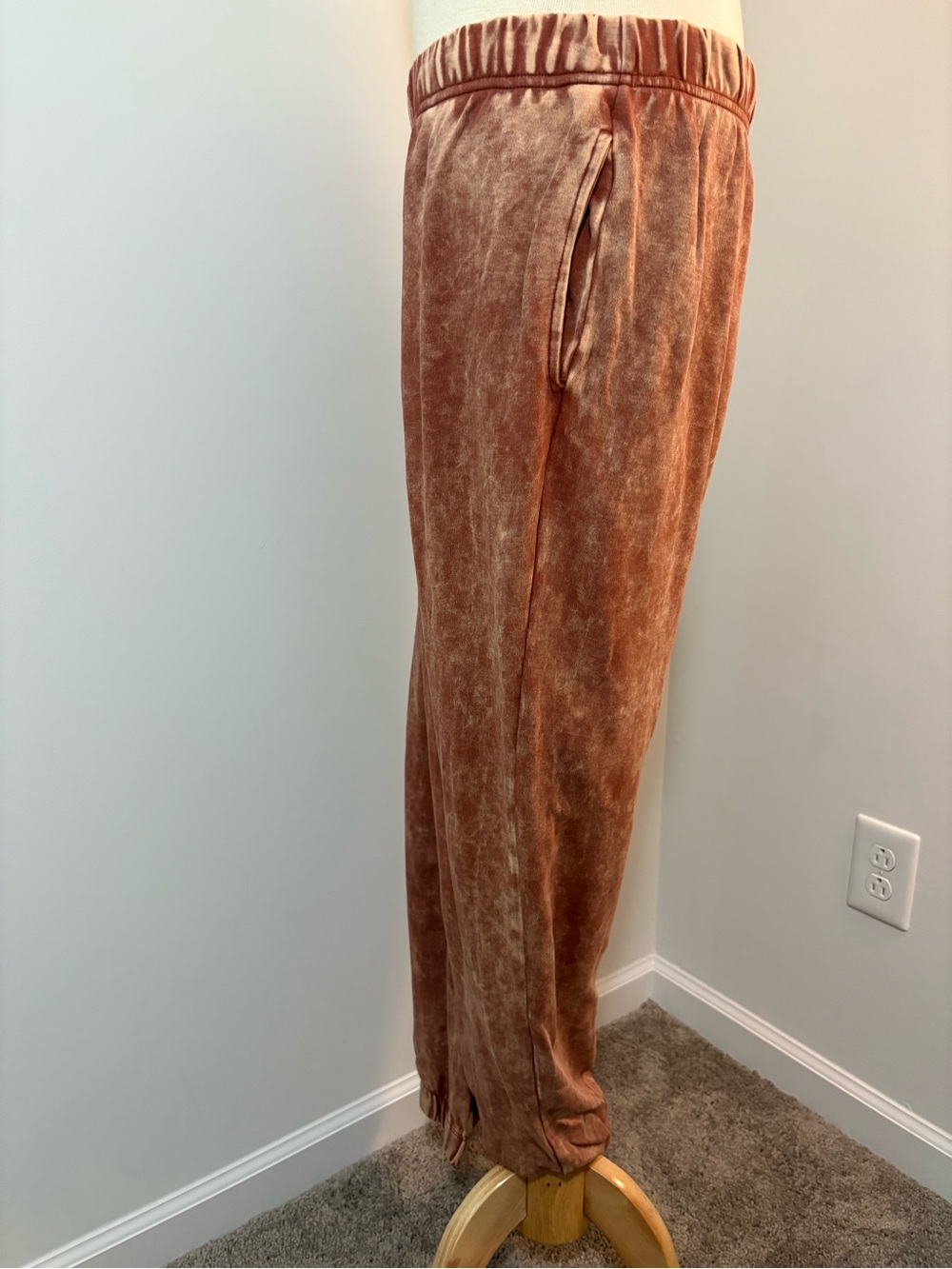 Zenana Outfitters Rust Mineral-Wash Joggers - Picture 4 of 12